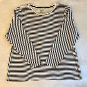Croft & Barrow Classic Navy and White Striped Tee Plus Size 1X